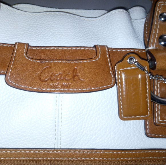 Coach Penelope Leather Top Handle Satchel Shoulder Bag w Ruffle Trim F14682 - Picture 10 of 14